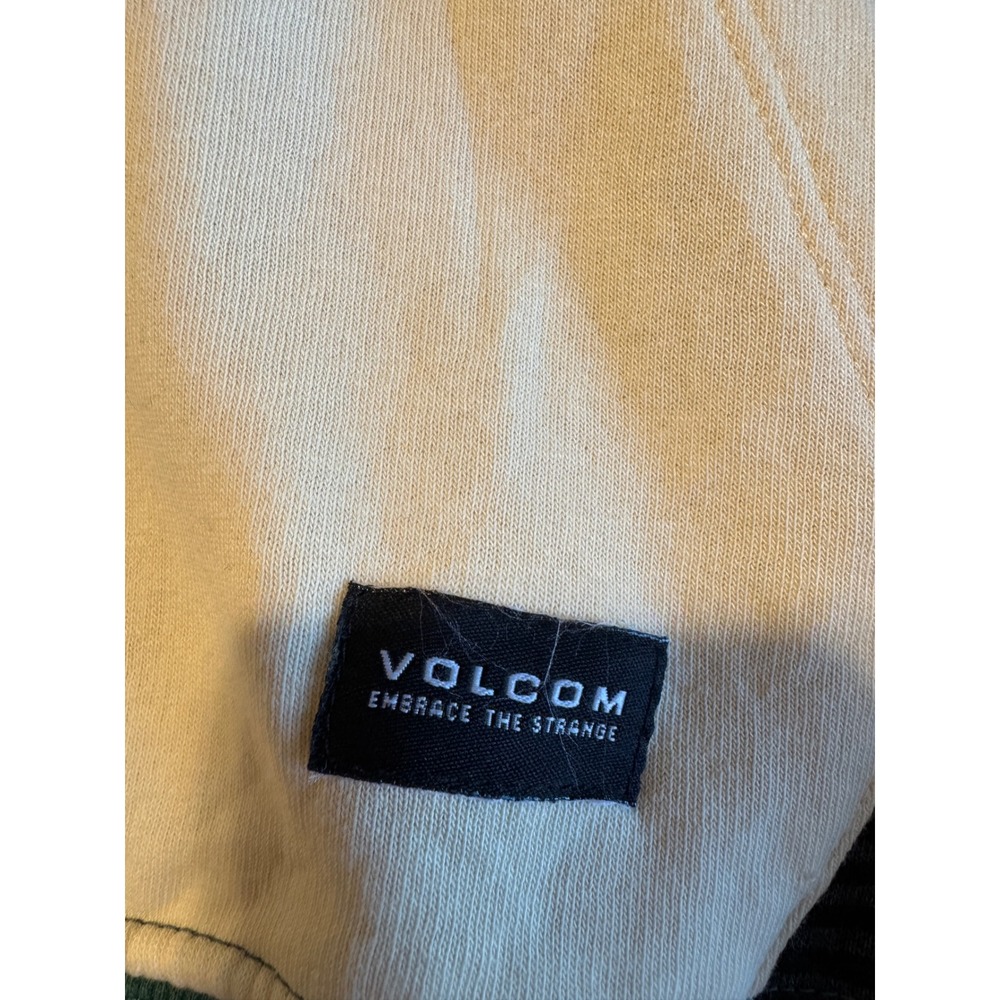 Volcom Mens Foley PO Fleece Hoodie Colorblock Green Cream XL A4102208 - Picture 3 of 6